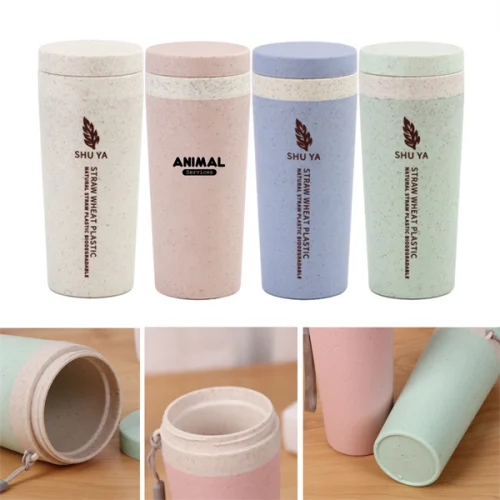 300366458 10 Oz Wheat Straw Mug Double Layer Cup Moq 100Pcs