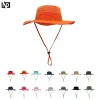 Outdoor Large Brim Bucket Hat With Drawstring/Sun