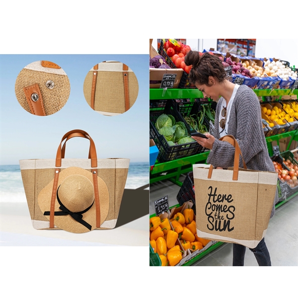 300709525 Vintage Jute Tote Bag