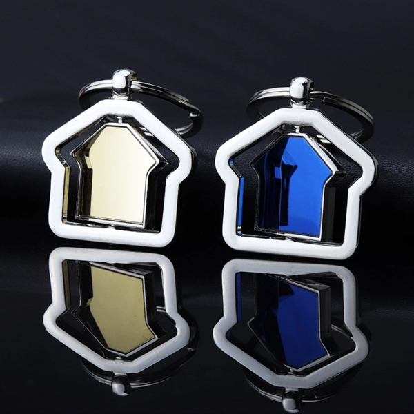 Rotational House Shape Keychain