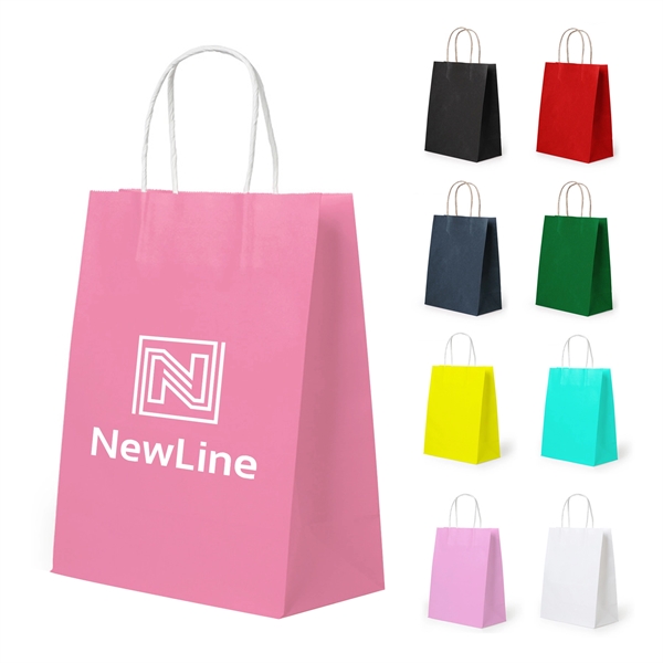 Horizontal White Paper Euro Tote Bag W/ Cotton Rope Handles