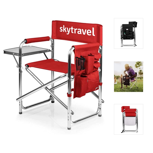 Folding Director Chair With Cooler Bag And Side Table