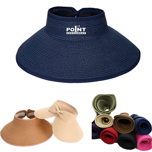 Summer Woman Wide Brim Folding Straw Hat