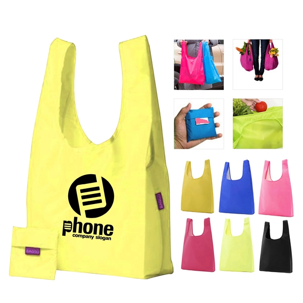 Reusable And Foldable Vest Tote Bag With Pouch