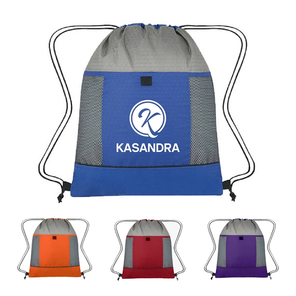 Two-Tone Ripstop Sport Drawstring Backpacks