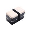 Wood Grain Double Layer Lunch Box