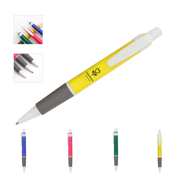 Colorful Sleek Write Ballpoint Pen W/Rubber Grip