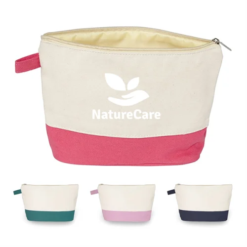 Canvas Zippered Cosmetic Toiletry Bag