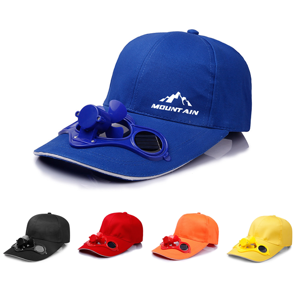 Baseball Cap With Solar Sun Power Cool Fan