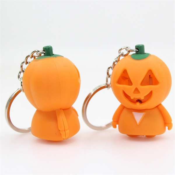 Pumpkin Monster Led Sound Keychain