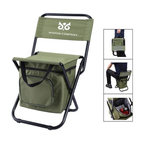 Compact Folding Chair Seat With Cooler Bag