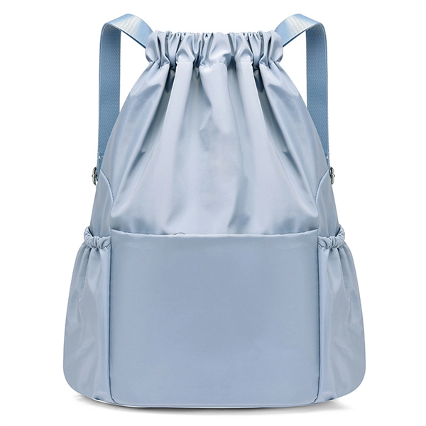 Drawstring Backpack W/ Front Zipper Pocket