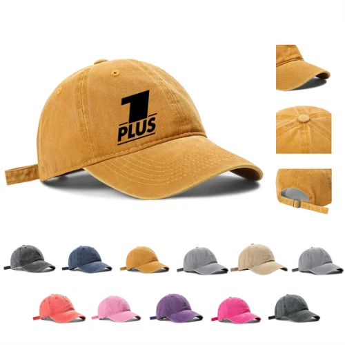 Cotton Washed Adjustable 6 Panel Baseball Cap