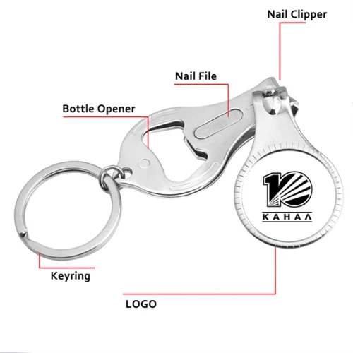 303107870 Metal Keyring With Nail Clipper And Bottle Opener