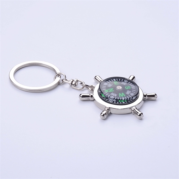 Multi Function Metal Keyring With Compass