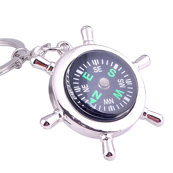 Multi Function Metal Keyring With Compass