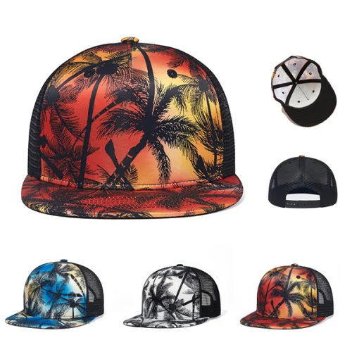 Full Color Sublimation Flat Mesh Baseball Cap