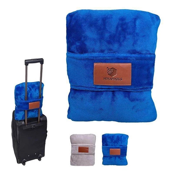 Premium Soft Travel Blanket W/ Hand Luggage Belt