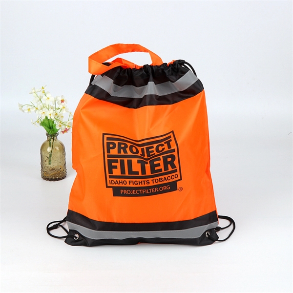 210D Polyester Reflective Drawstring Bag