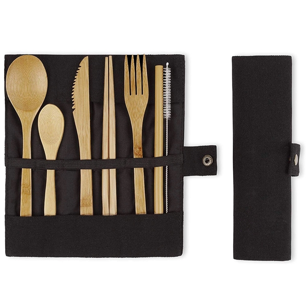 Bamboo Travel Cutlery Fork Spoon Knife Set