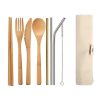 Bamboo Travel Cutlery Fork Spoon Knife Set