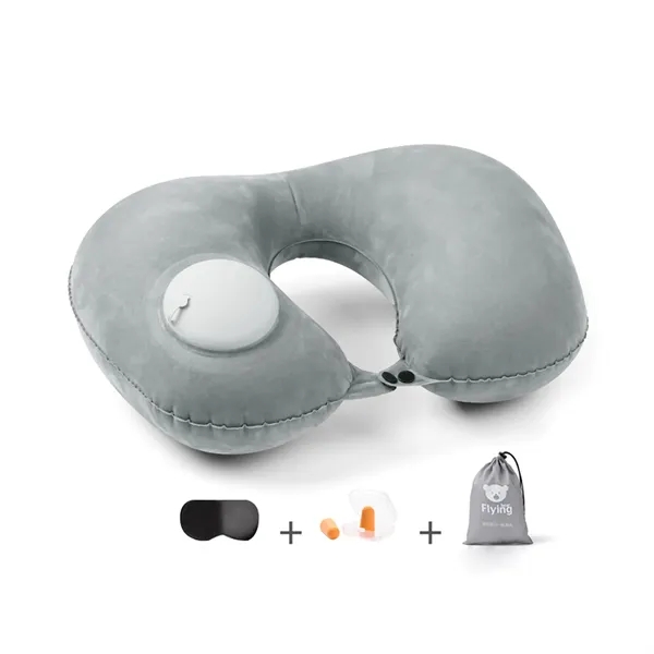 Flocking Inflatable U Shaped Pillow