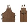Cotton Canvas Cross Back Heavy Duty Work Apron With Pocket