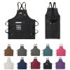 Cotton Canvas Cross Back Heavy Duty Work Apron With Pocket