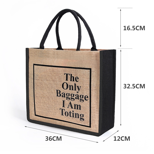 Jute Shopper Tote Bag