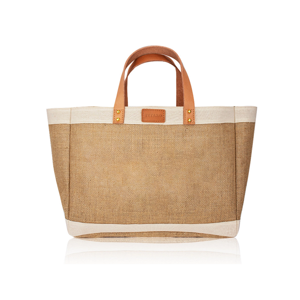Large Burlap Jute Grocery Boat Tote