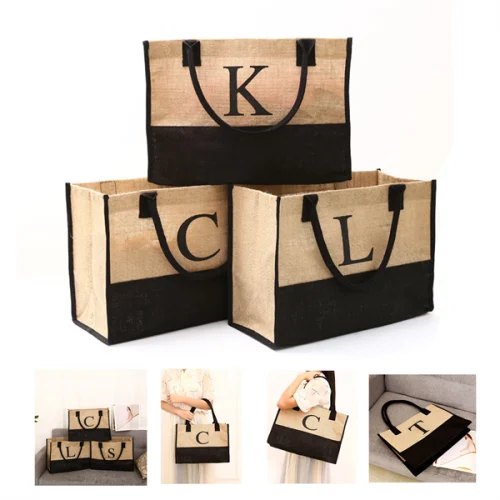 35.1 Jute Grocery Tote Bag