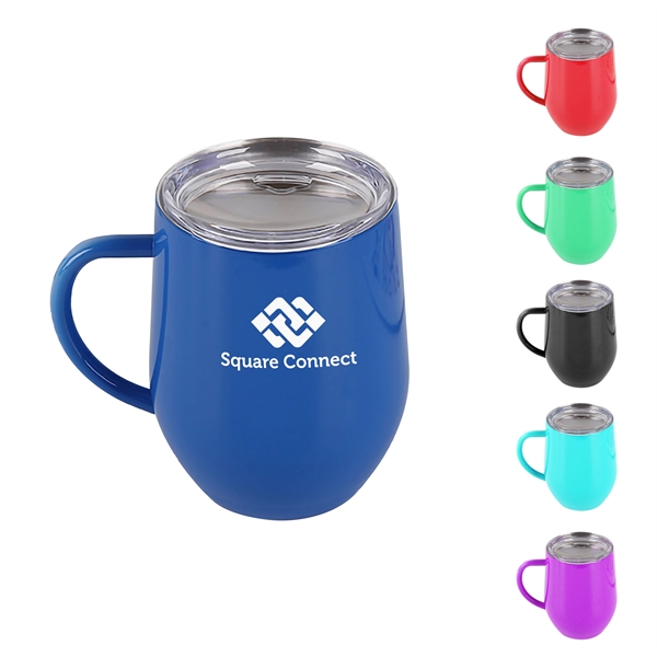 12 oz Insulated Coffee Picnic Mug Cup W/ Lid