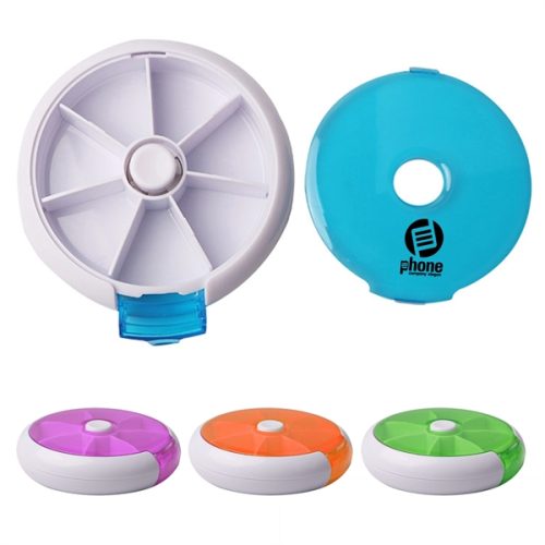 Round 7-Day Rotate Travel Medicine Pill Box