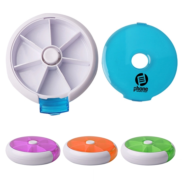 49073534.webp Round 7-Day Rotate Travel Medicine Pill Box