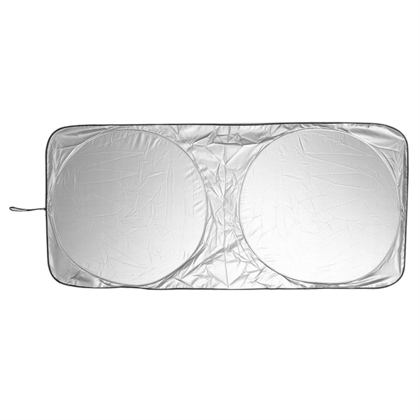 Car Sun Shade Foldable Double Circle Coated Silver Cloth