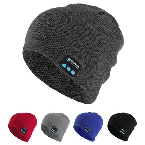 Knit Beanie Cap With Bluetooth Earphone