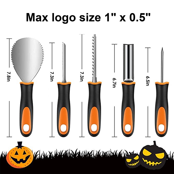 5 PCS Halloween Pumpkin Carving Kit Stainless Steel Tool Set