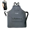 Pu Leather Work Apron W/ Tool Pockets