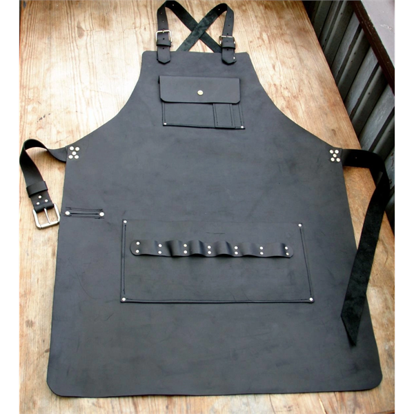 Pu Leather Work Apron W/ Tool Pockets