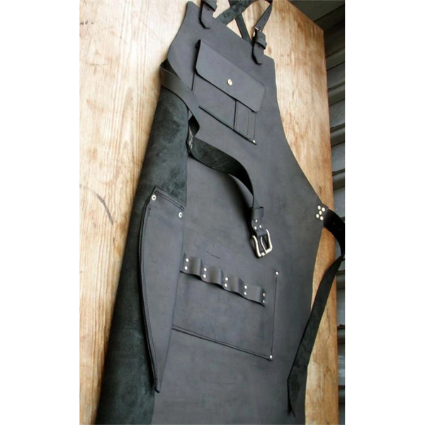 Pu Leather Work Apron W/ Tool Pockets