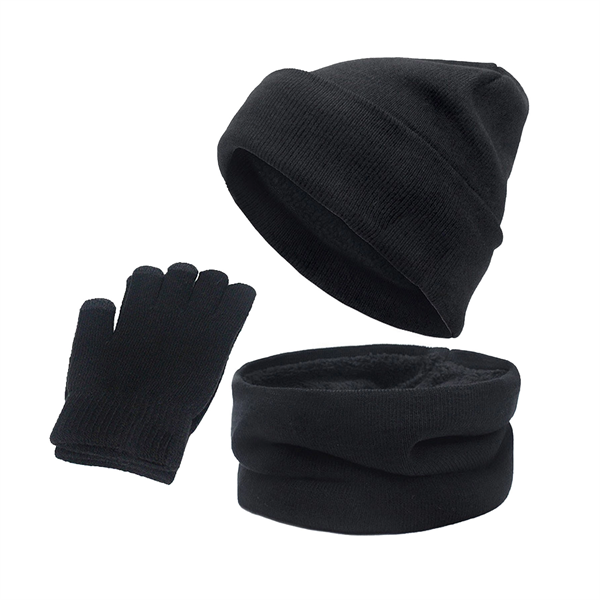 Warm Hat Scarf Gloves Set