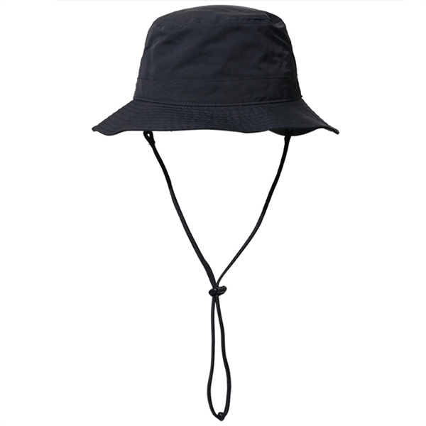 Wide Brim Bucket Hat With Drawstring