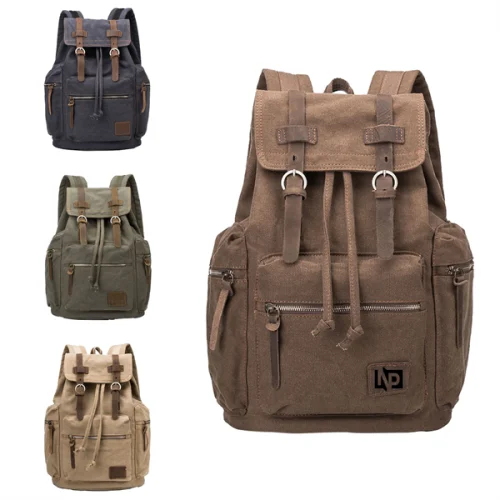 49845218 Vintage Canvas Leather Backpack