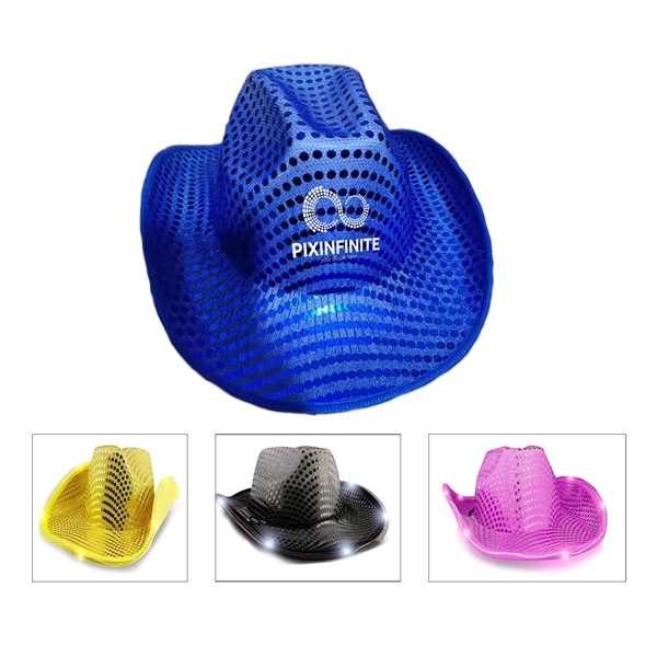 Sequin Led Cowboy Hat