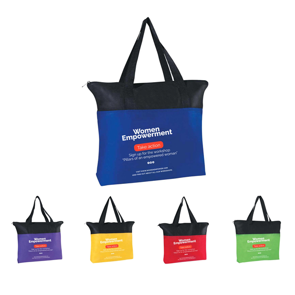 15 " X 18"Non-Woven Zippered Tote Bag
