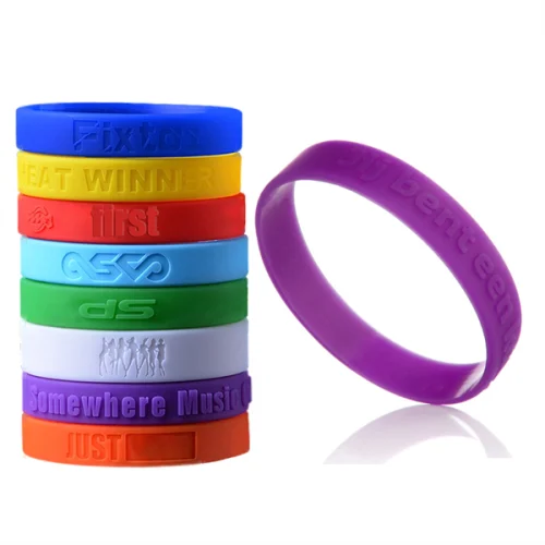 6.1 1/2"W Silicone Wristband W/ Debossed Or Embossed Logo