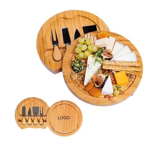 7.1 Bamboo Cheese Board With Cutlery Set