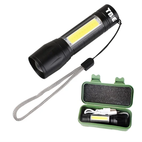 7.1 Chargable Mini Aluminum Led Flashlight With Strap