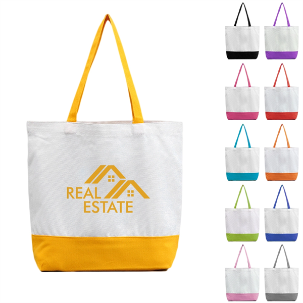 High Quality Two-Tone Canvas Tote Bag
