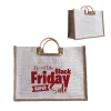 Two Tune Burlap Jute Grocery Tote